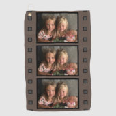 Aangepaste 3 fotofiltreerstrips golfhanddoek (Voorkant)