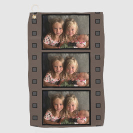 Aangepaste 3 fotofiltreerstrips golfhanddoek