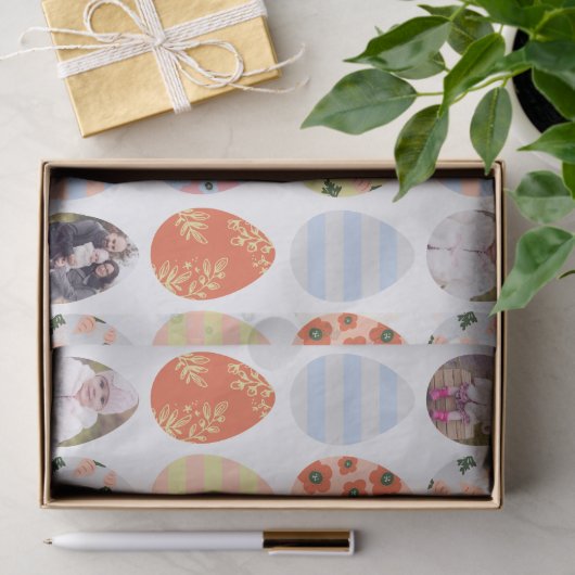 Aangepaste 3 fotopaaseieren tissuepapier (Geschenk)