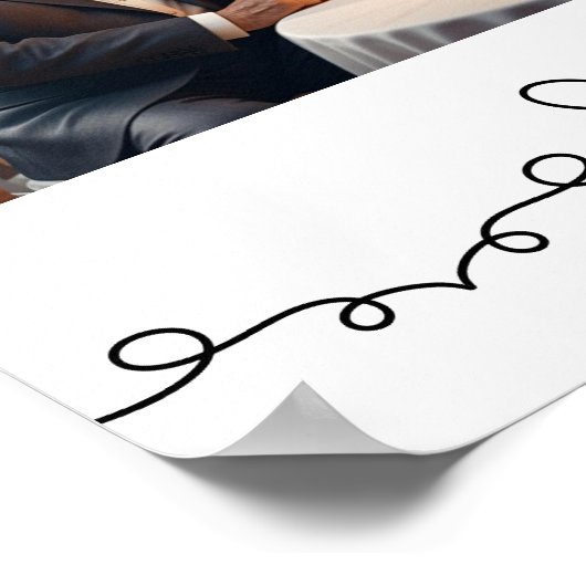 Aangepaste 3 foto's 40e bruiloft Jubileum Welkom Poster (Hoek)