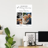 Aangepaste 3 foto's 50ste bruiloft Jubileum Welkom Poster (Thuiskantoor)