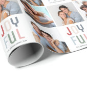 Aangepaste 3 foto's collage Kerstmis Cadeaupapier (Rol Hoek)