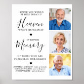 Aangepaste 3 foto's Hemel-herinnering Trouwherdenk Poster (Voorkant)