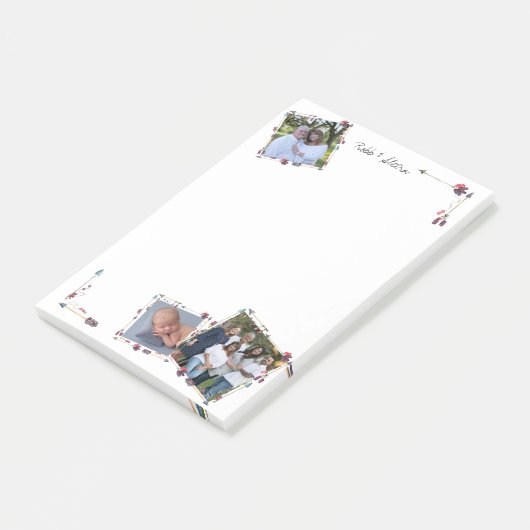 Aangepaste 3 foto's Tribal Arrows Feathers Trendy Post-it® Notes (Schuin)