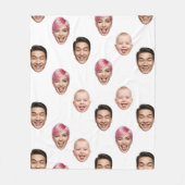 Aangepaste 3 Gezicht Fotocollage Grappig Gepersona Fleece Deken (Voorkant)