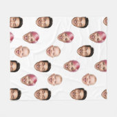 Aangepaste 3 Gezicht Fotocollage Grappig Gepersona Fleece Deken (Voorkant (Horizontaal))