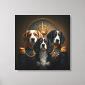 Aangepaste 3 huisdieren Portret: Royal Dog Portrai Canvas Afdruk (Voorkant)