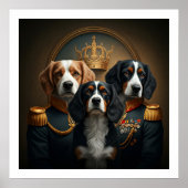 Aangepaste 3 huisdieren Portret: Royal Dog Portrai Poster (Voorkant)