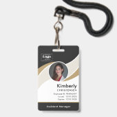 Aangepaste 3-kleur moderne zakelijke personeels-ID Badge (Voorzijde met lanyard)