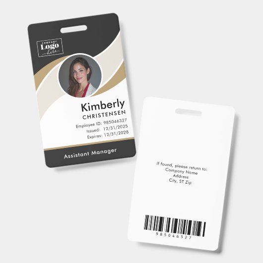 Aangepaste 3-kleur moderne zakelijke personeels-ID Badge (Voor- en achterkant)