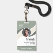 Aangepaste 3-kleur moderne zakelijke personeelskaa badge (Voorzijde met lanyard)