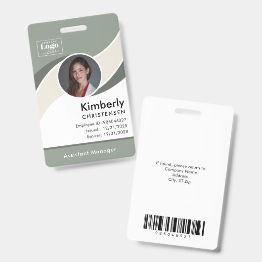 Aangepaste 3-kleur moderne zakelijke personeelskaa badge (Voor- en achterkant)