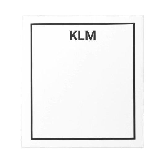 Aangepaste 3-Letter-monogram laptop Notitieblok (Voorkant)