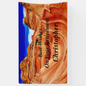 Aangepaste 3 lijnen voor tekst De Wave Retirement Spandoek (Verticaal)