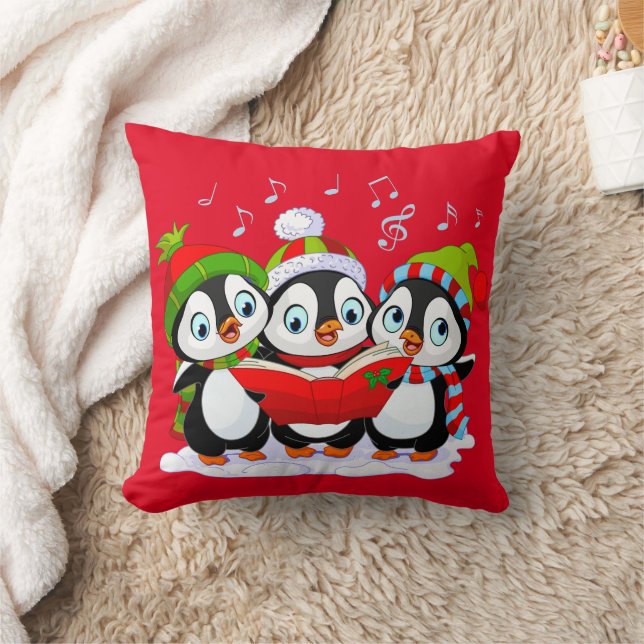 Aangepaste 3 malle pinguïns die kerstliedjes zinge kussen (Deken)