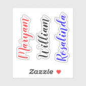 Aangepaste 3 namen, Tekstscript Waterfles Stickers (Vel)