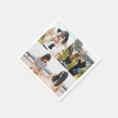 Aangepaste 3 Photo Collage Gepersonaliseerde Papie Servet (Hoek)