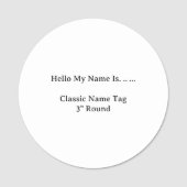Aangepaste 3" Ronde Naamlabel Moderne Stijl Naamplaatje (Voorkant)