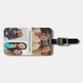 Aangepaste 3 secties familie foto collage grijs fr bagagelabel (Voorkant horizontaal)