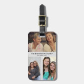 Aangepaste 3 secties familie foto collage grijs fr bagagelabel (Voorkant verticaal)