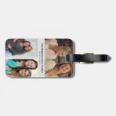 Aangepaste 3 secties familie foto collage grijs fr bagagelabel (Achterkant horizontaal)