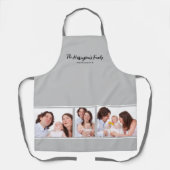 Aangepaste 3 secties Familie Fotocollage Grijs Lij Schort (Voorkant)