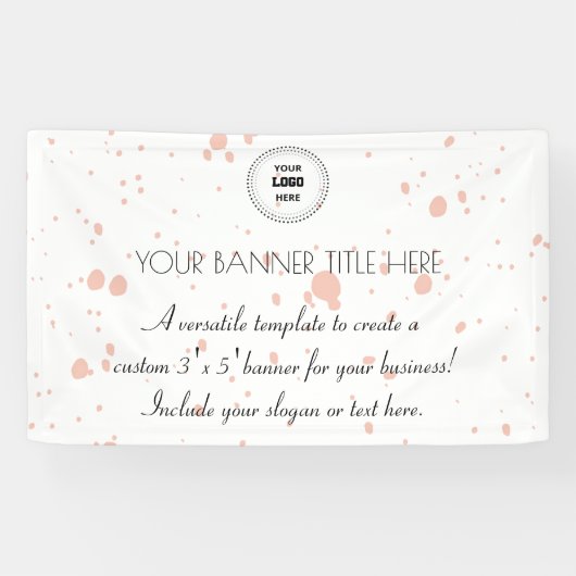 Aangepaste 3' x 5' Business Banner met Roze Splatt (Horizontaal)
