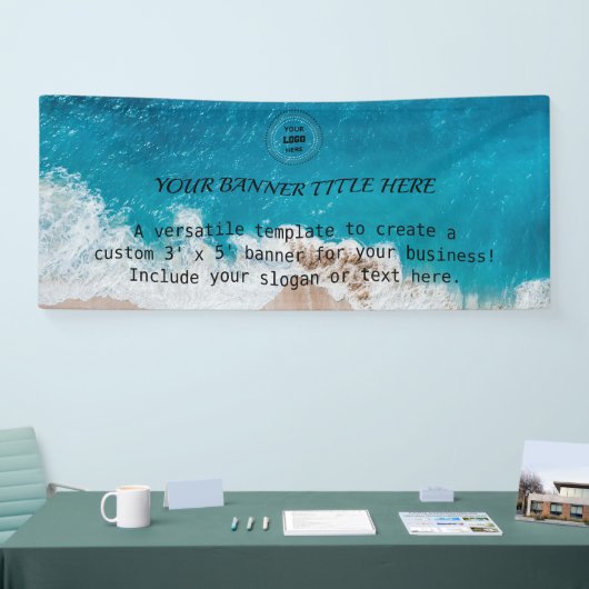 Aangepaste 3' x 5' Ocean Beach Business Banner (Beurs)