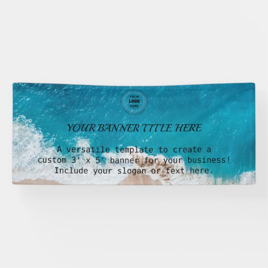 Aangepaste 3' x 5' Ocean Beach Business Banner (Horizontaal)