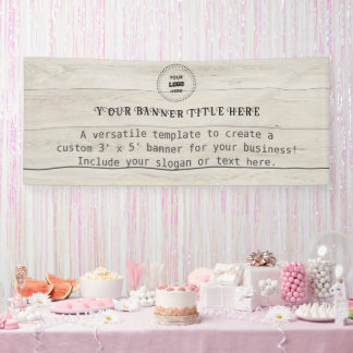 Aangepaste 3' x 5' Rustic Wood Business Banner