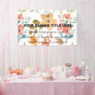 Aangepaste 3' x 5' Waterverf Bloemen Business Bann Spandoek