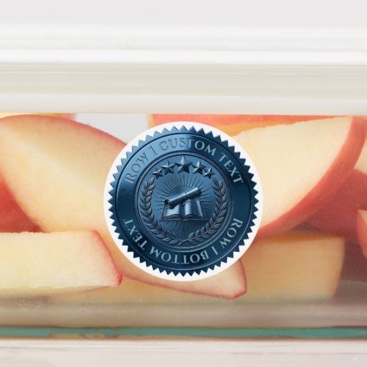 Aangepaste 3D bewerkbare Blauwe folie certificaat  Labels (Aangebracht)