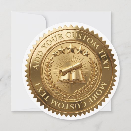 Aangepaste 3D bewerkbare gouden folie certificaat Kaart (Voorkant)