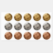 Aangepaste 3D bewerkbare gouden folie certificaat Labels (Vel)
