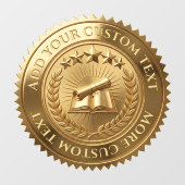 Aangepaste 3D bewerkbare gouden folie certificaat Raamsticker (Vel)