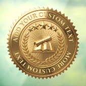 Aangepaste 3D bewerkbare gouden folie certificaat Raamsticker (Vel 3)
