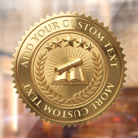 Aangepaste 3D bewerkbare gouden folie certificaat Raamsticker (Vel 2)