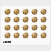 Aangepaste 3D bewerkbare gouden folie certificaat Ronde Sticker (Vel)