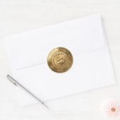 Aangepaste 3D bewerkbare gouden folie certificaat Ronde Sticker (Envelop)