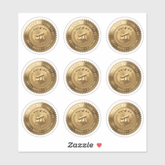 Aangepaste 3D bewerkbare gouden folie certificaat  Sticker (Vel)