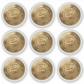 Aangepaste 3D bewerkbare gouden folie certificaat  Sticker (Voorkant)