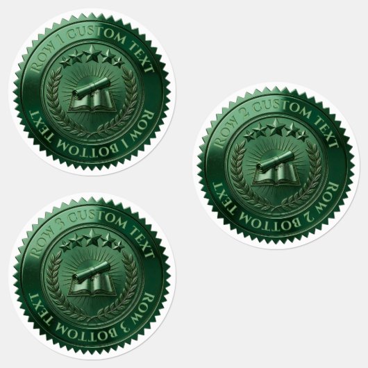 Aangepaste 3D bewerkbare groene folie certificaat  Labels (Groep)