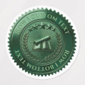 Aangepaste 3D bewerkbare groene folie certificaat  Labels (Design 1)