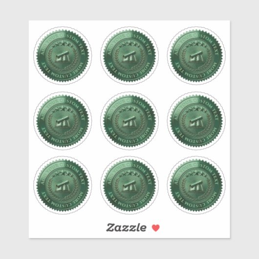 Aangepaste 3D bewerkbare groene folie certificaat  Sticker (Vel)