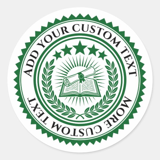 Aangepaste 3D bewerkbare kleur- en tekstcertificaa Ronde Sticker (Voorkant)
