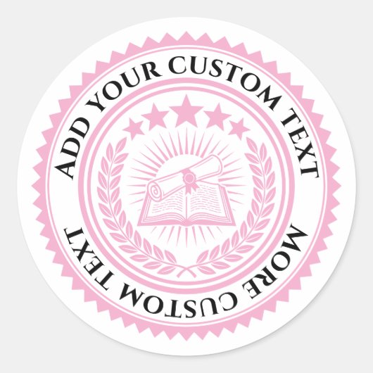 Aangepaste 3D bewerkbare kleur- en tekstcertificaa Ronde Sticker (Voorkant)