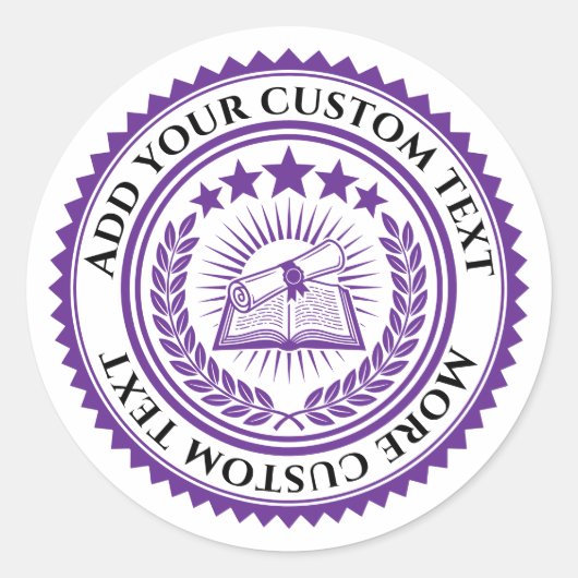 Aangepaste 3D bewerkbare kleur- en tekstcertificaa Ronde Sticker (Voorkant)