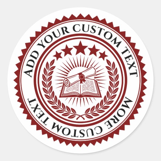 Aangepaste 3D bewerkbare kleur- en tekstcertificaa Ronde Sticker (Voorkant)
