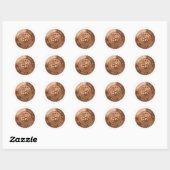 Aangepaste 3D bewerkbare koperfolie certificaat ze Ronde Sticker (Vel)
