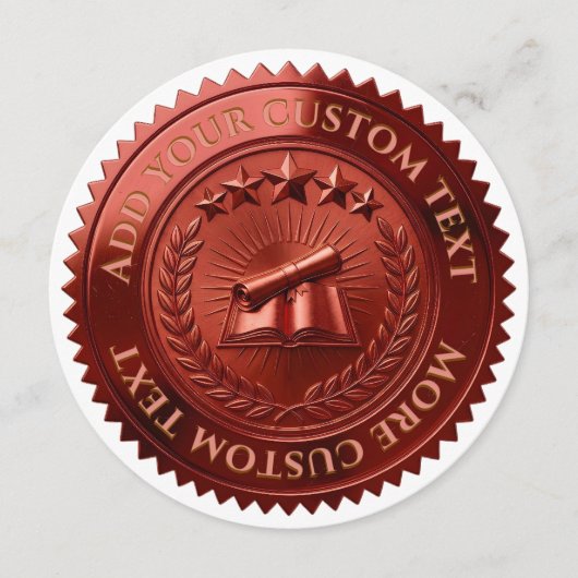 Aangepaste 3D bewerkbare rode folie certificaat ze Kaart (Voorkant)
